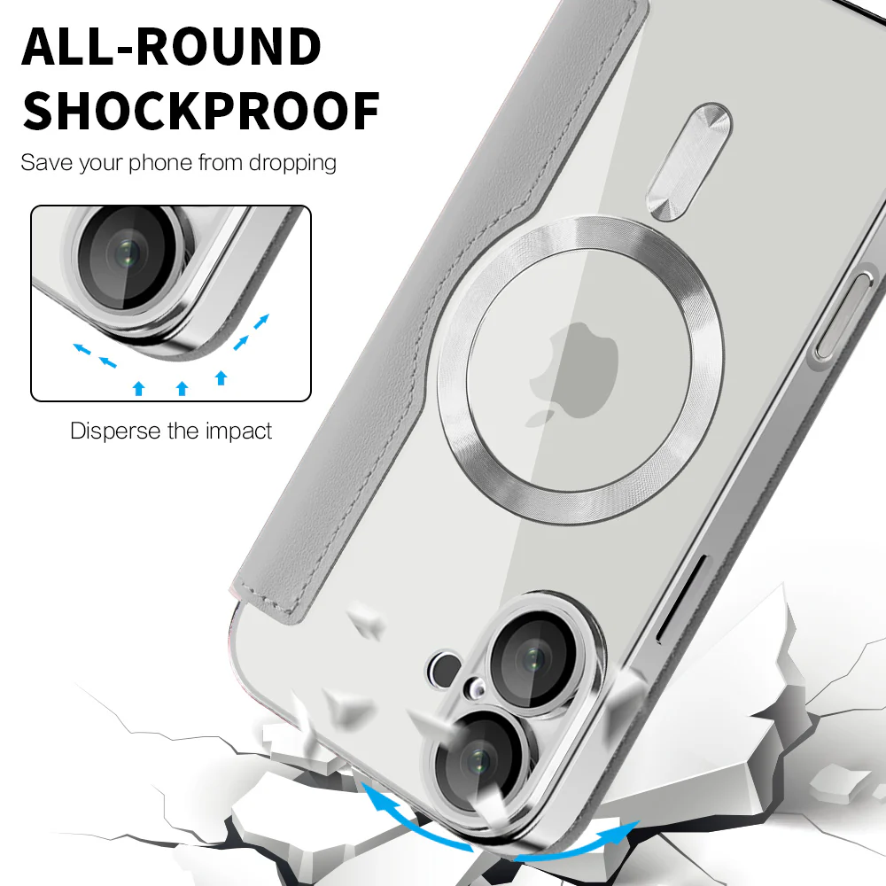 MagSafe Case for Apple iPhone 16 Plus, Techsuit, SmartMag Book, Gray - Image 4