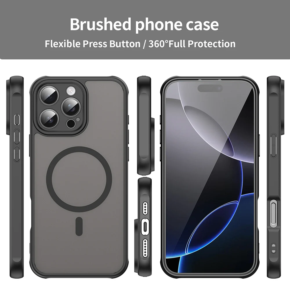 MagSafe Case for Apple iPhone 16 Pro Max, Techsuit, HaloFrost II, Black - Image 3