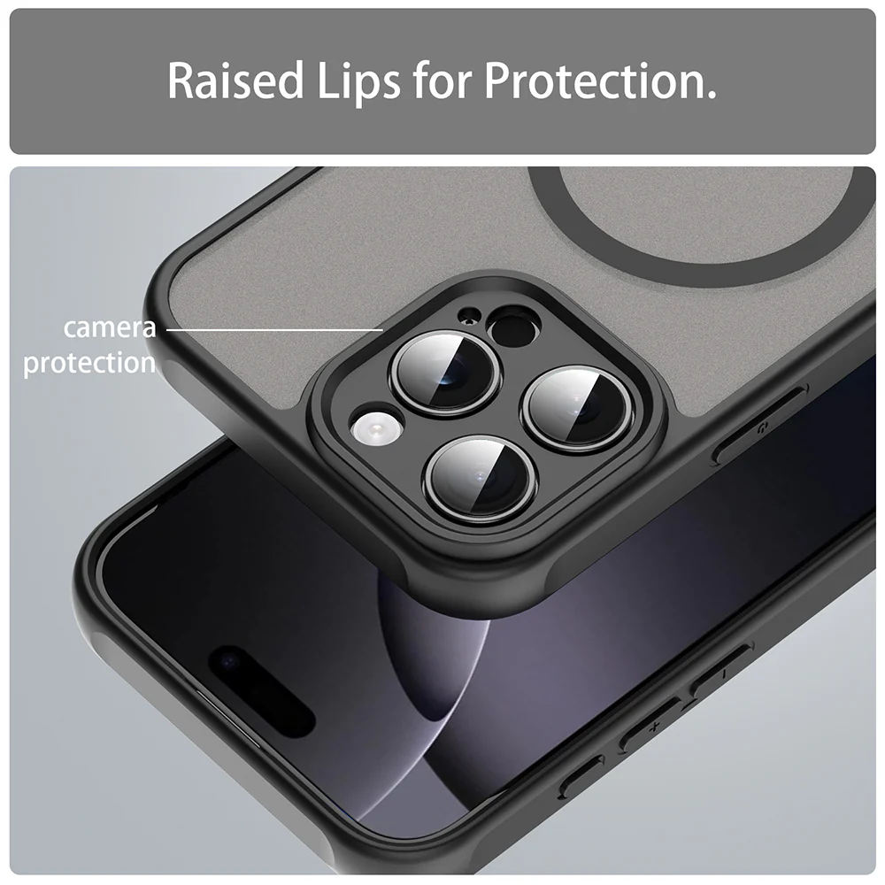MagSafe Case for Apple iPhone 16 Pro Max, Techsuit, HaloFrost II, Black - Image 6