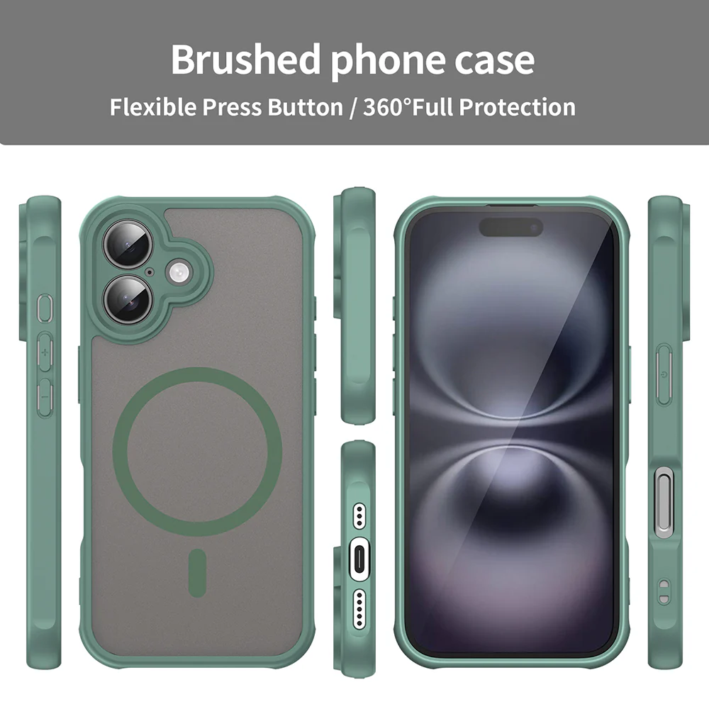 MagSafe Case for Apple iPhone 16, Techsuit, HaloFrost II, Green - Image 3