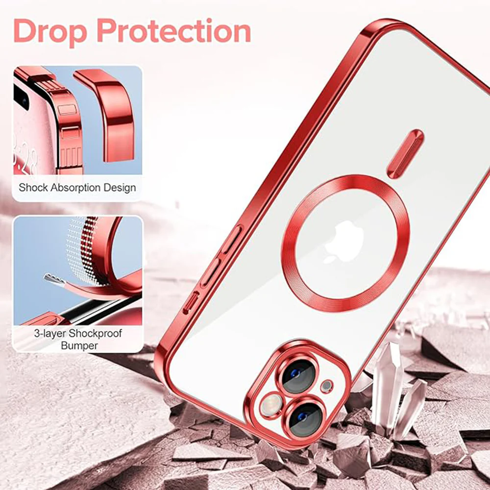 MagSafe Case for Apple iPhone 16, Techsuit, Luxury Crystal, Light Purple - Image 3
