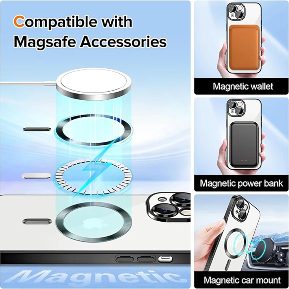 MagSafe Case for Apple iPhone 16, Techsuit, Luxury Crystal, Light Purple - Image 4