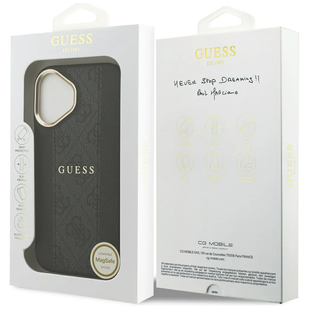 MagSafe Case for Apple iPhone 17, Guess, 4G Stripe, Black - Image 7