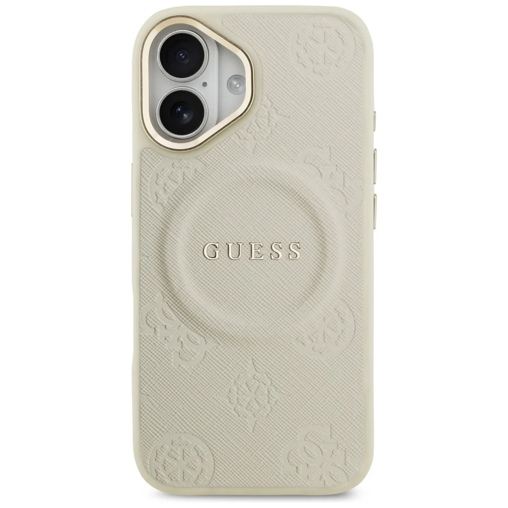 MagSafe Case for Apple iPhone 17, Guess, Peony Hot Stamp, Beige - Image 2