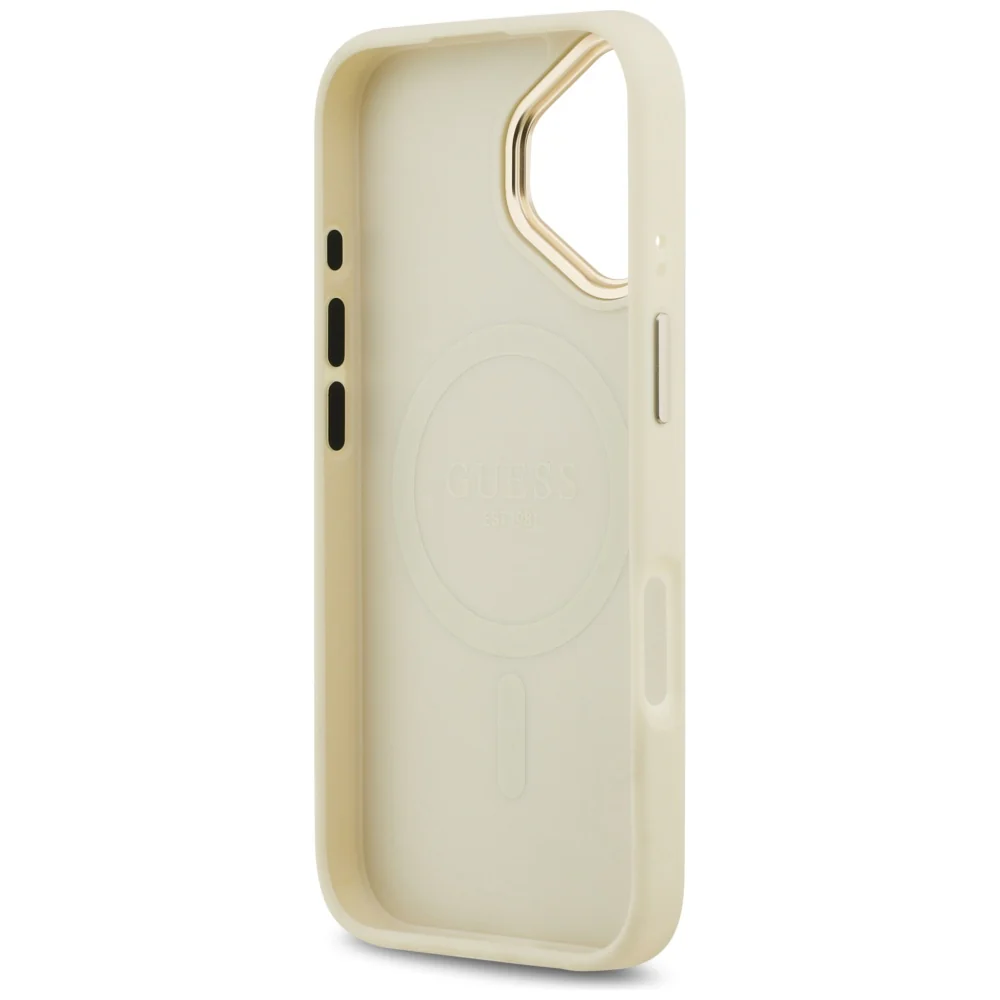 MagSafe Case for Apple iPhone 17, Guess, Peony Hot Stamp, Beige - Image 3