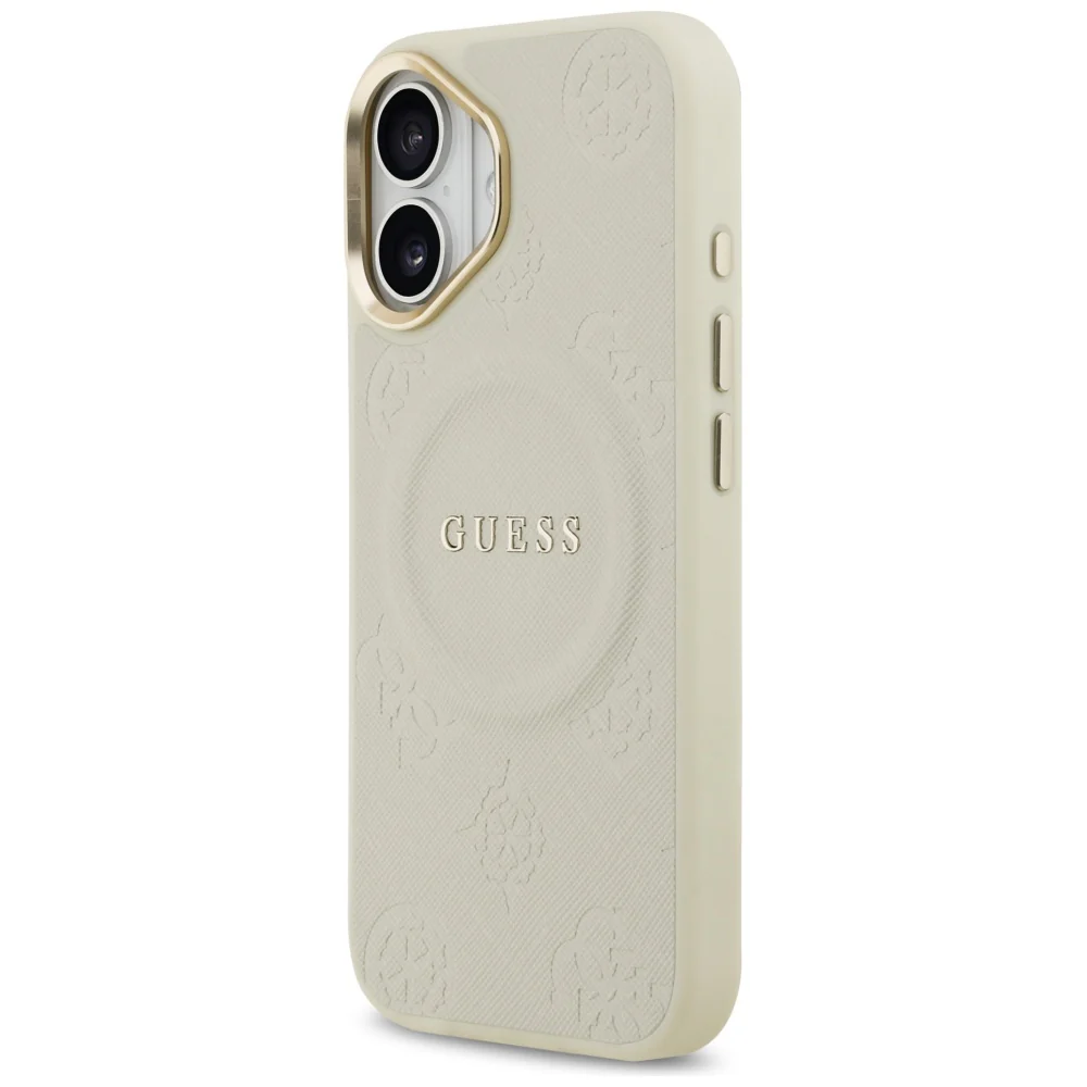 MagSafe Case for Apple iPhone 17, Guess, Peony Hot Stamp, Beige - Image 4