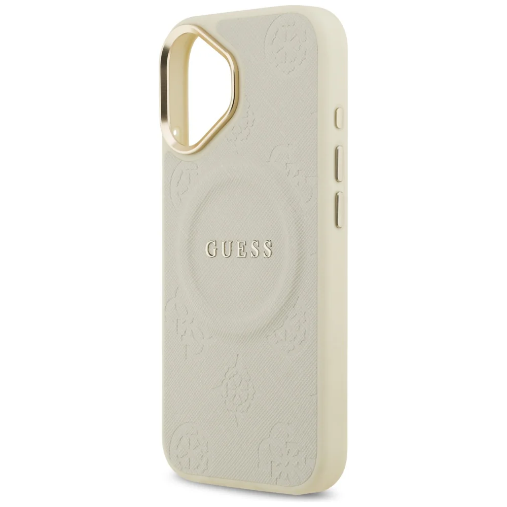 MagSafe Case for Apple iPhone 17, Guess, Peony Hot Stamp, Beige - Image 5