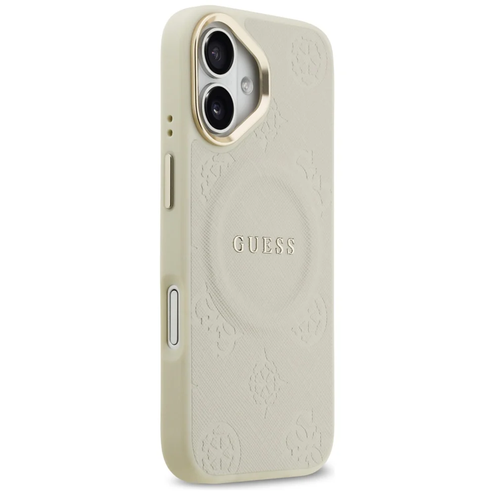 MagSafe Case for Apple iPhone 17, Guess, Peony Hot Stamp, Beige - Image 6