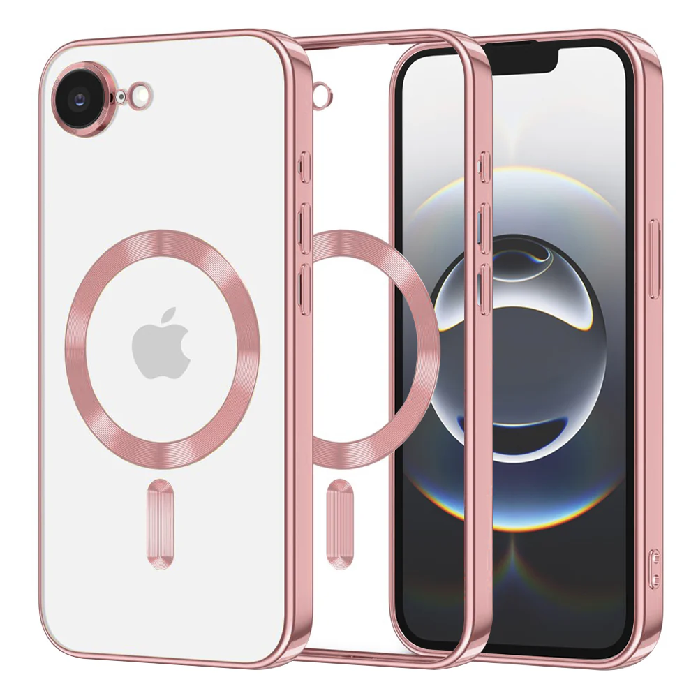 MagSafe Case for Apple iPhone 17e / 16e, Techsuit, Luxury Crystal, Pink