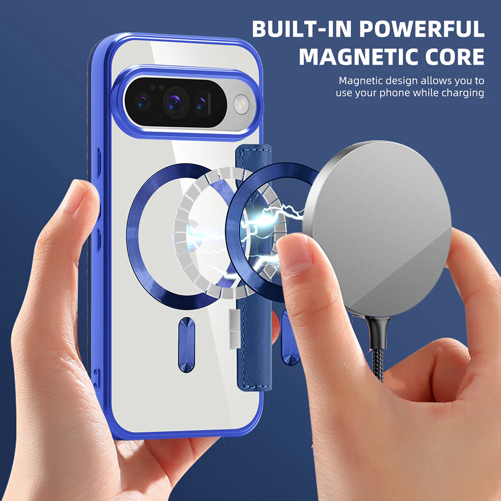 MagSafe Case for Google Pixel 10 Pro XL, Techsuit, SmartMag Book, Blue - Image 5