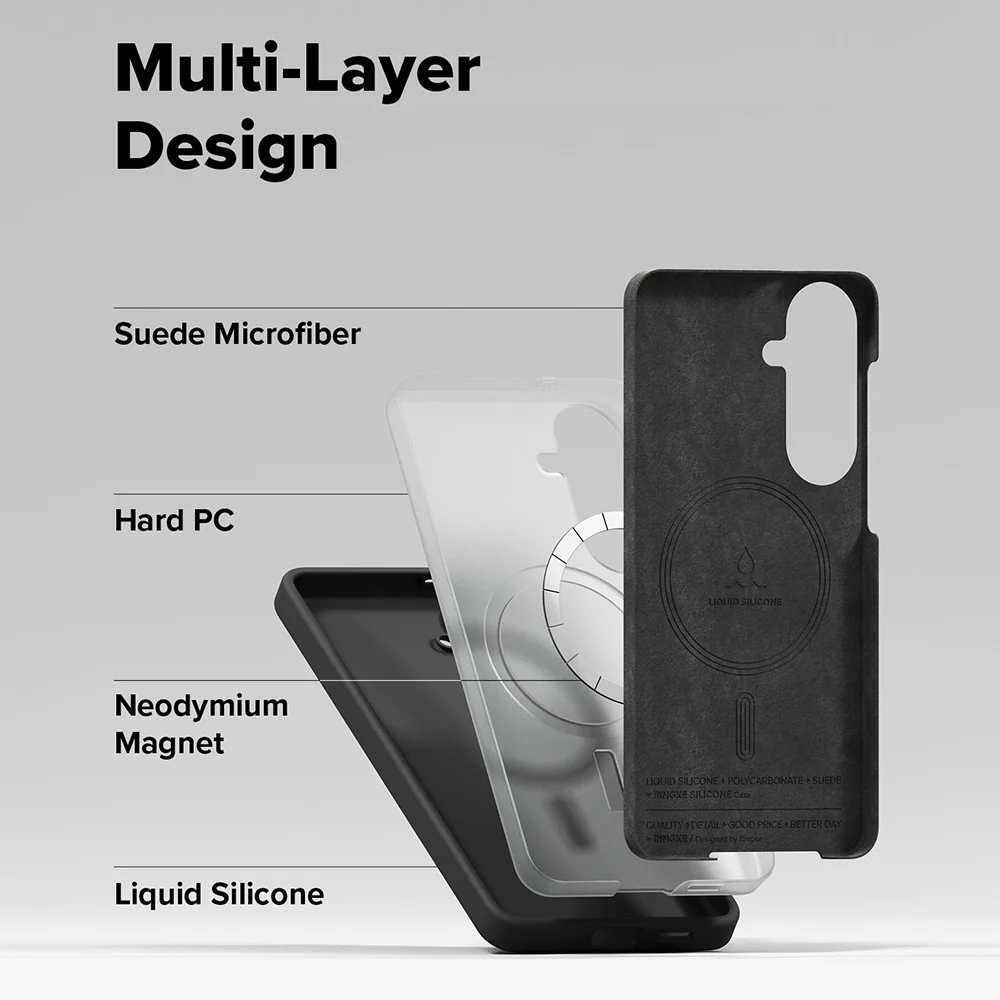 MagSafe Case for Samsung Galaxy S26 Plus S947, Ringke, Silicone, Black - Image 6