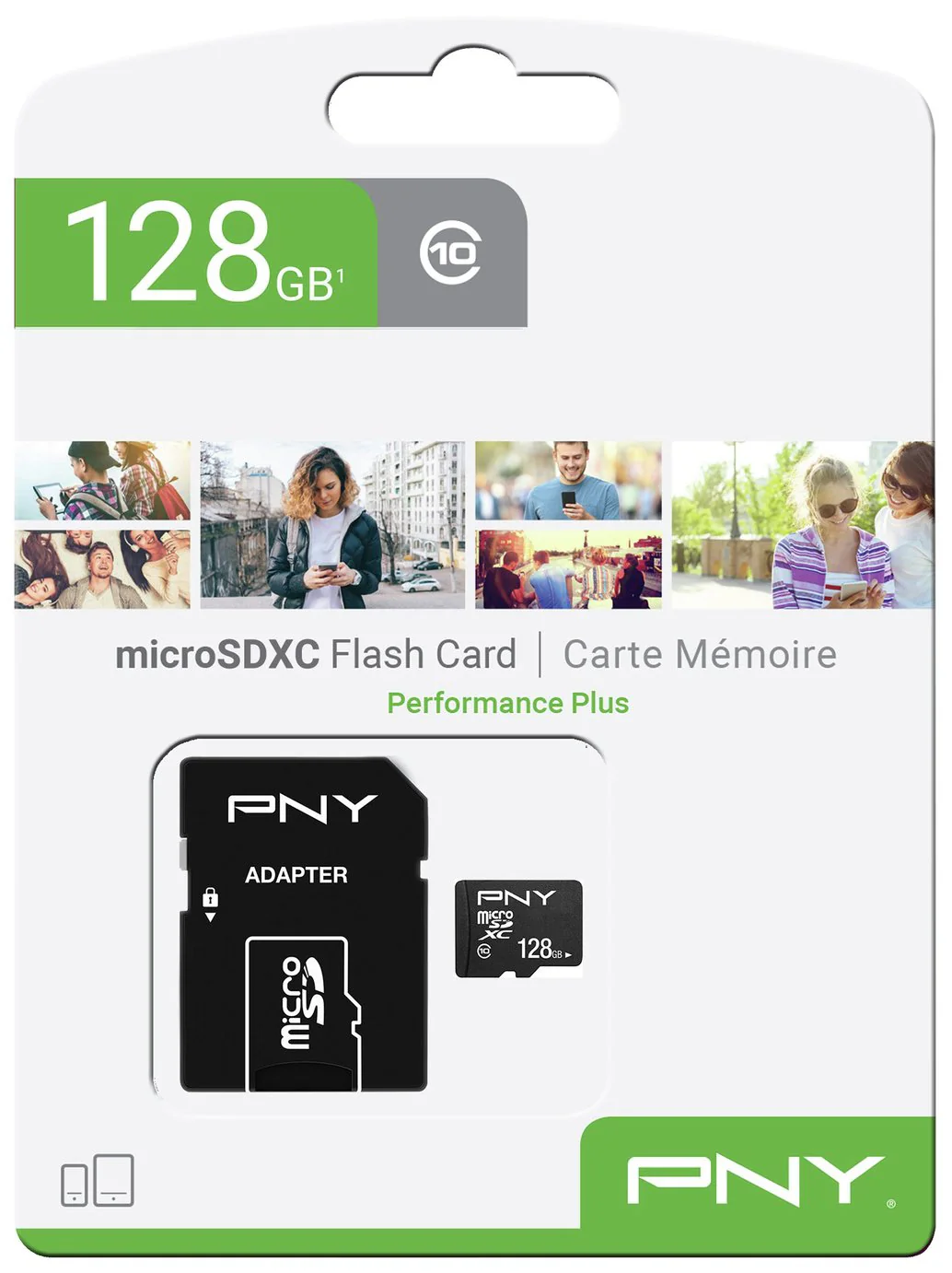 PNY Performance Plus microSDXC Memory Card, 128Gb, Class 10, With Adapter P-SDU12810PPL-GE - Image 2
