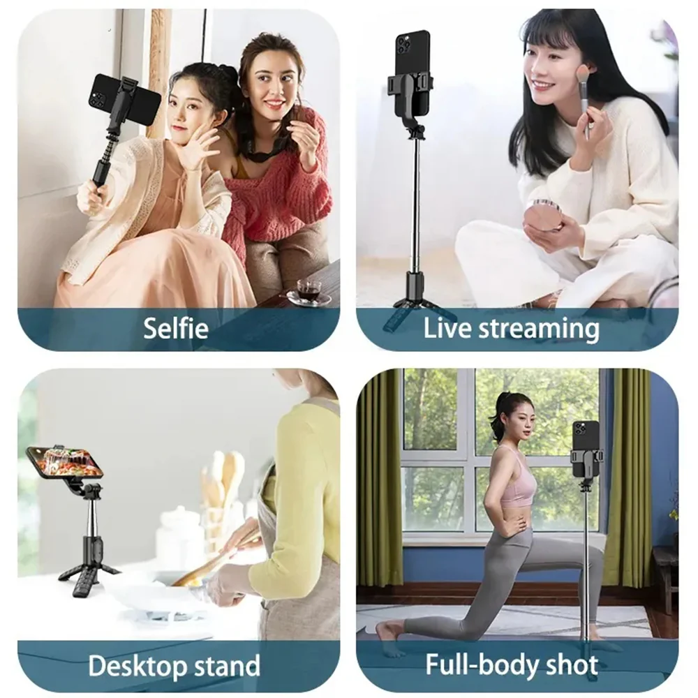 Selfie Stick Bluetooth Techsuit Q10, Universal, Black - Image 4