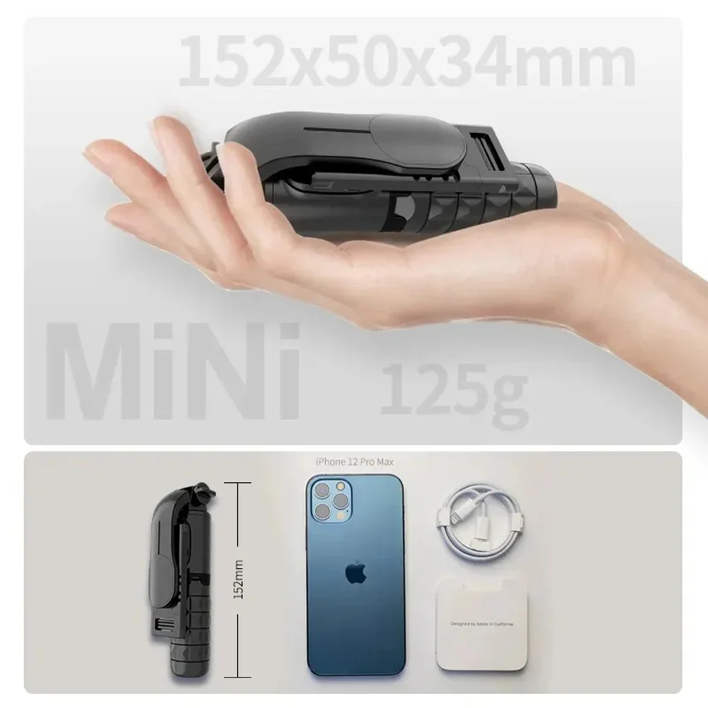 Selfie Stick Bluetooth Techsuit Q10, Universal, Black - Image 7