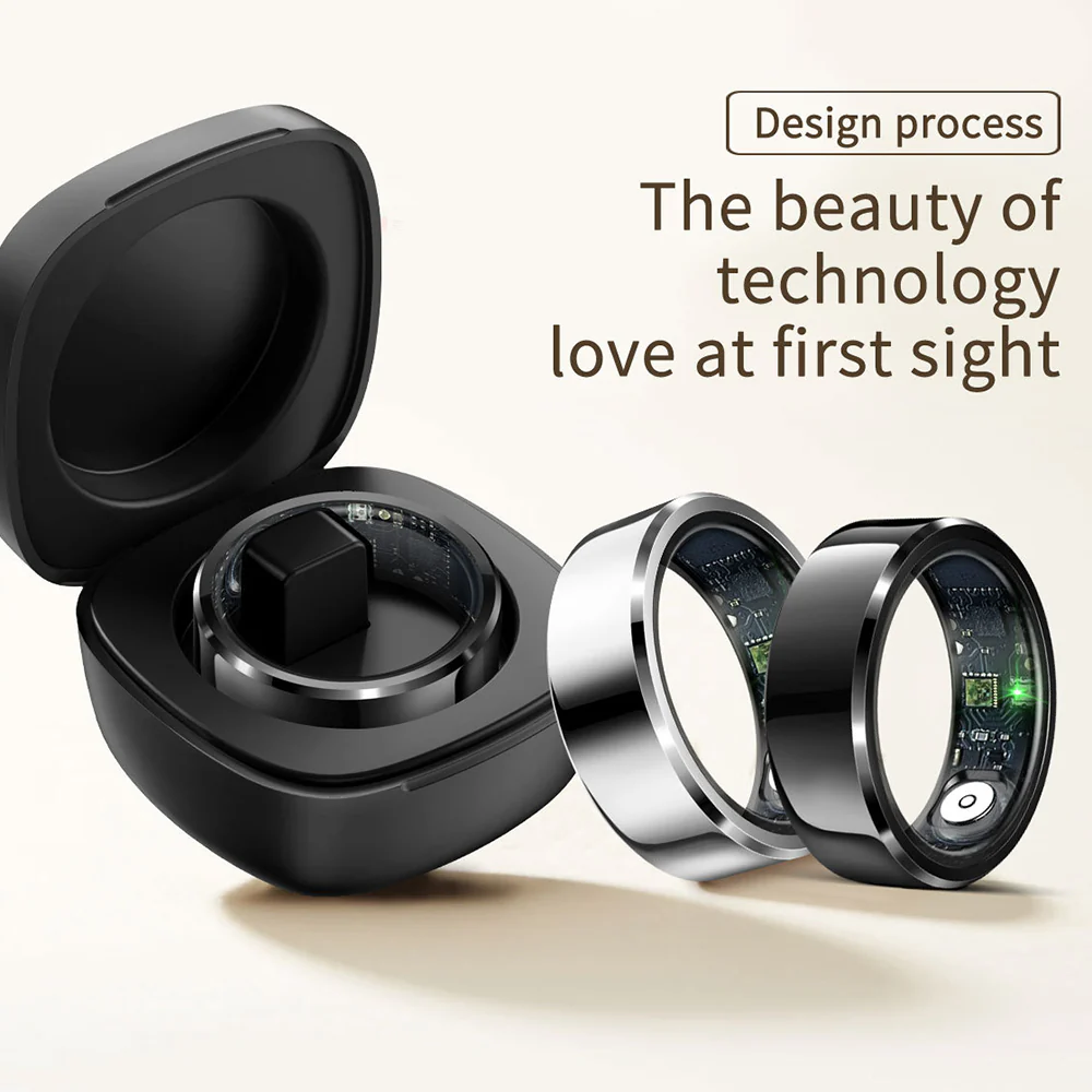 Smart Ring Techsuit R6, Size 8, Black - Image 4