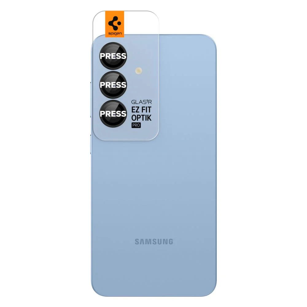 Spigen GlastR EZ FIT Optik Pro HD Rear Camera Protector for Samsung Galaxy S25 S931, Tempered Glass, Set of 2 pieces, Black AGL09092 - Image 2