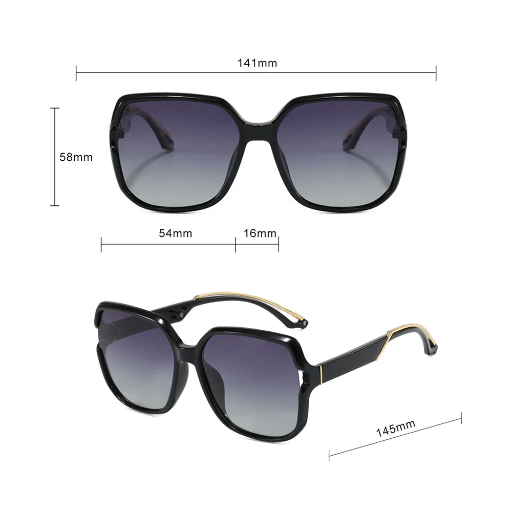 Techsuit 5228 Women's Sunglasses, Polarized, Black and Gold - Image 7