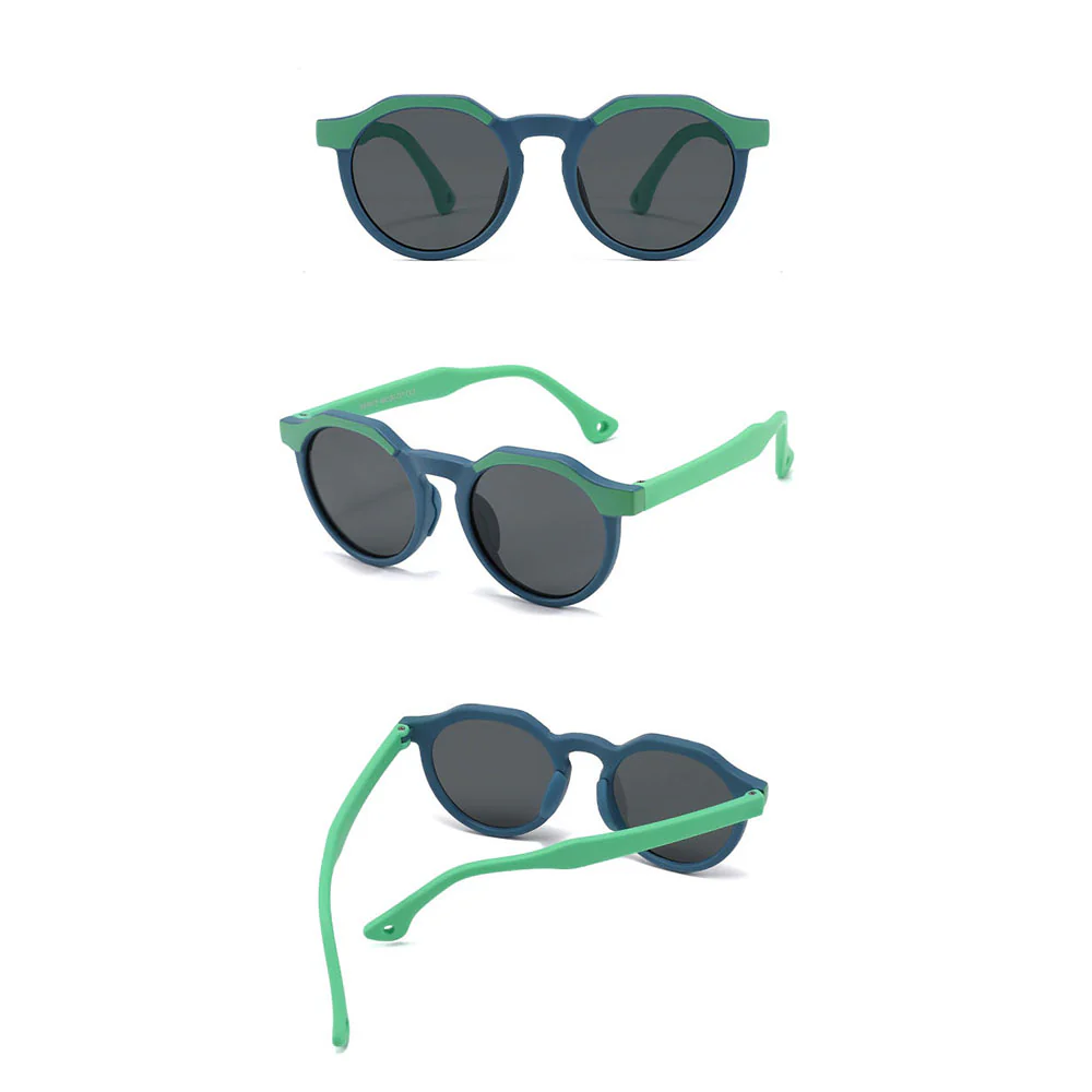 Techsuit 601 Kids' Sunglasses, Polarized, UV Protection, Green Blue - Image 2