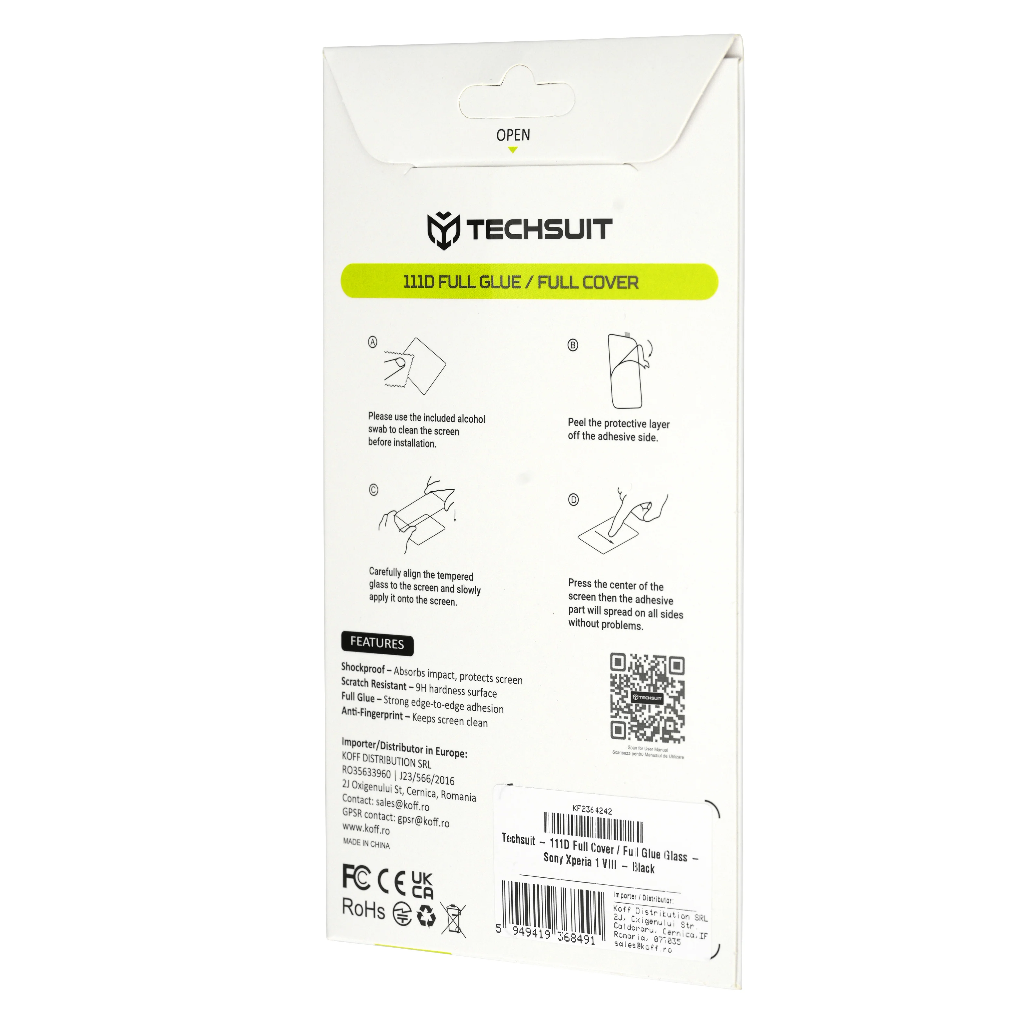 Techsuit Screen Protector Film for Xiaomi 17T Pro, Tempered Glass, Full Glue, 111D, Black - Image 4