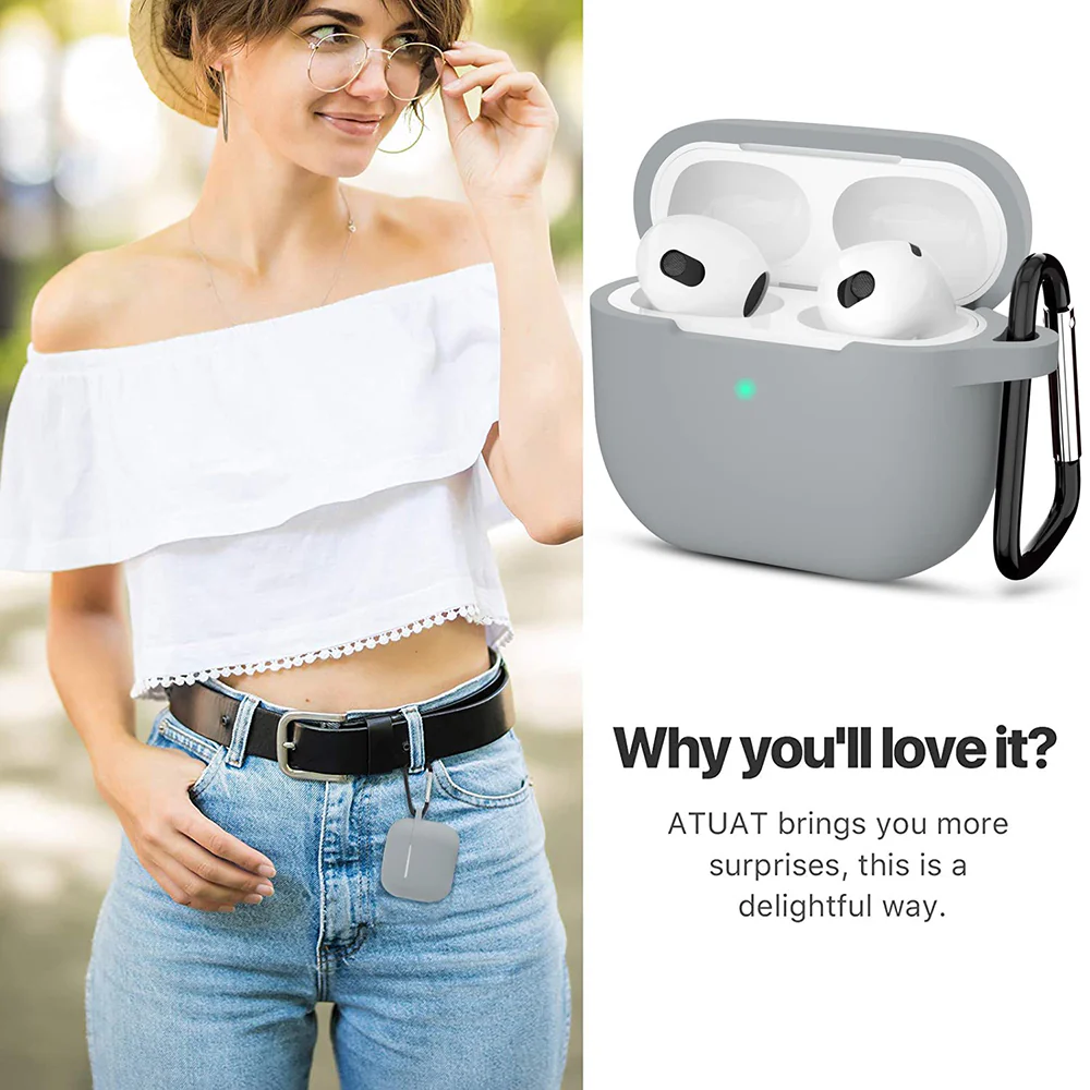 Techsuit Silicone Case for Apple AirPods 3, Purple - Image 3
