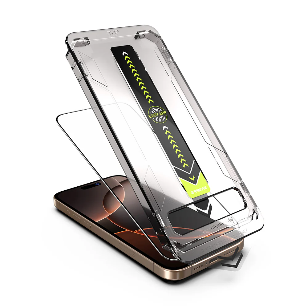 Techsuit TitanGlass Screen Protector for Apple iPhone 12 / 12 Pro, Tempered Glass, Full Glue, Black - Image 3