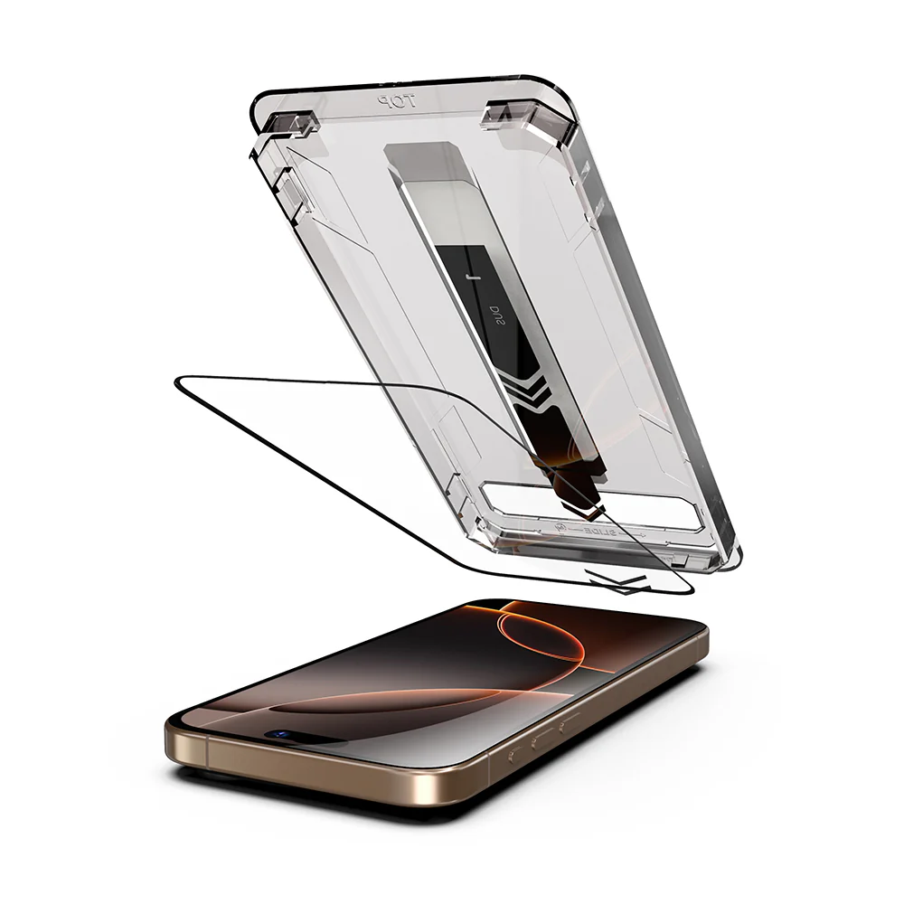 Techsuit TitanGlass Screen Protector for Apple iPhone 12 / 12 Pro, Tempered Glass, Full Glue, Black - Image 4