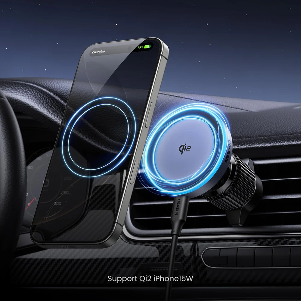UGREEN W708 Wireless Car Charger, 15W, 1.67A, Black - Image 4