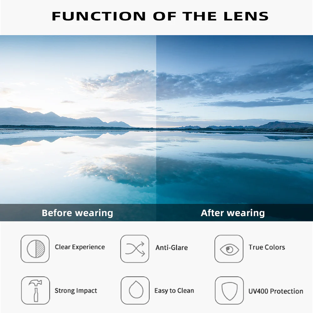 Unisex Cycling Glasses Techsuit 3047, UV Protection, Transparent Black - Image 9