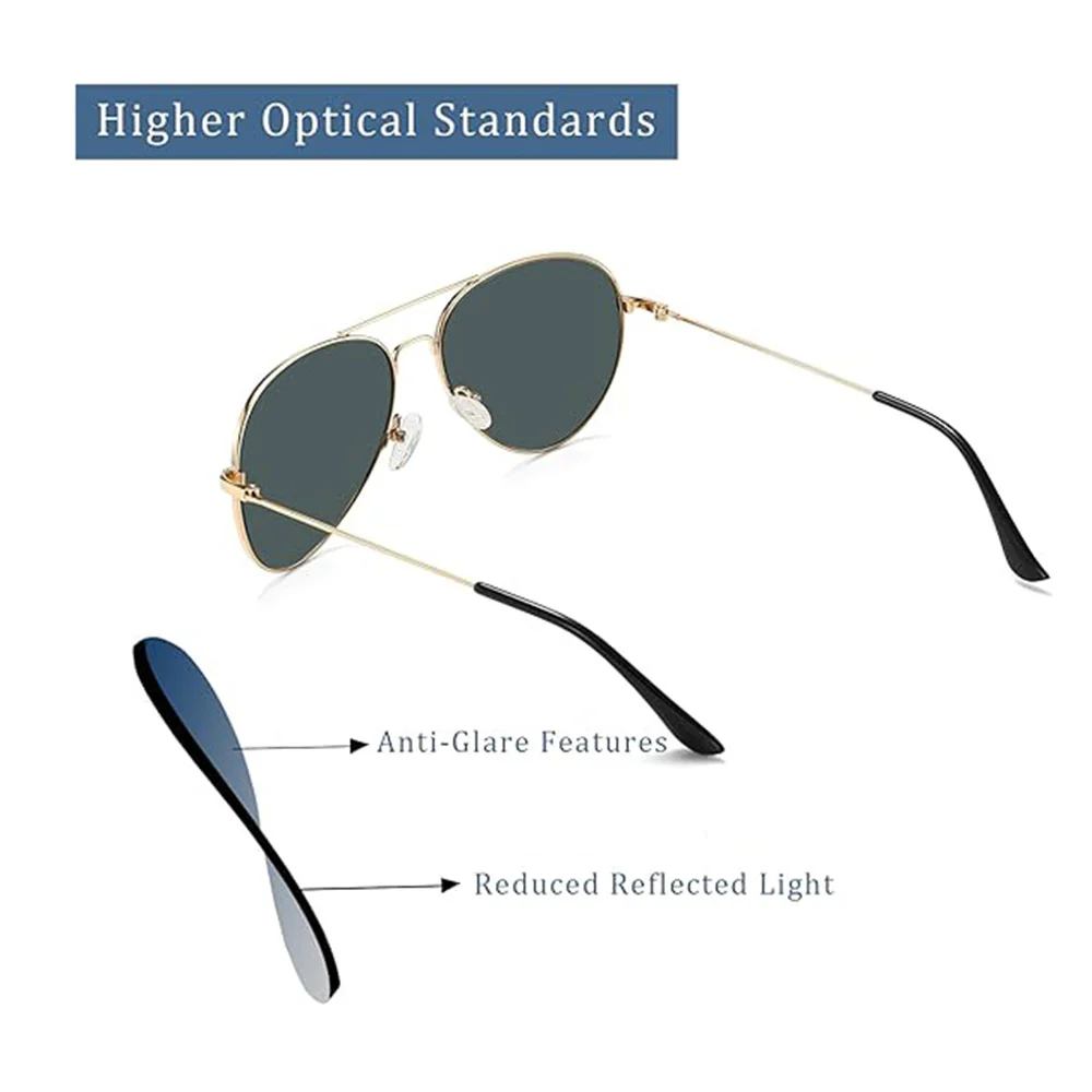 Unisex Techsuit 3025 Sunglasses, UV Protection, Gold Green - Image 3