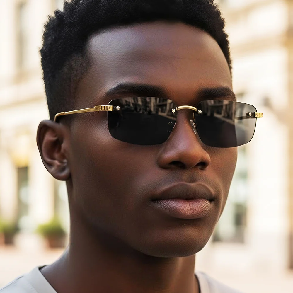Unisex Techsuit S098 Sunglasses, Gold Blue Green - Image 5
