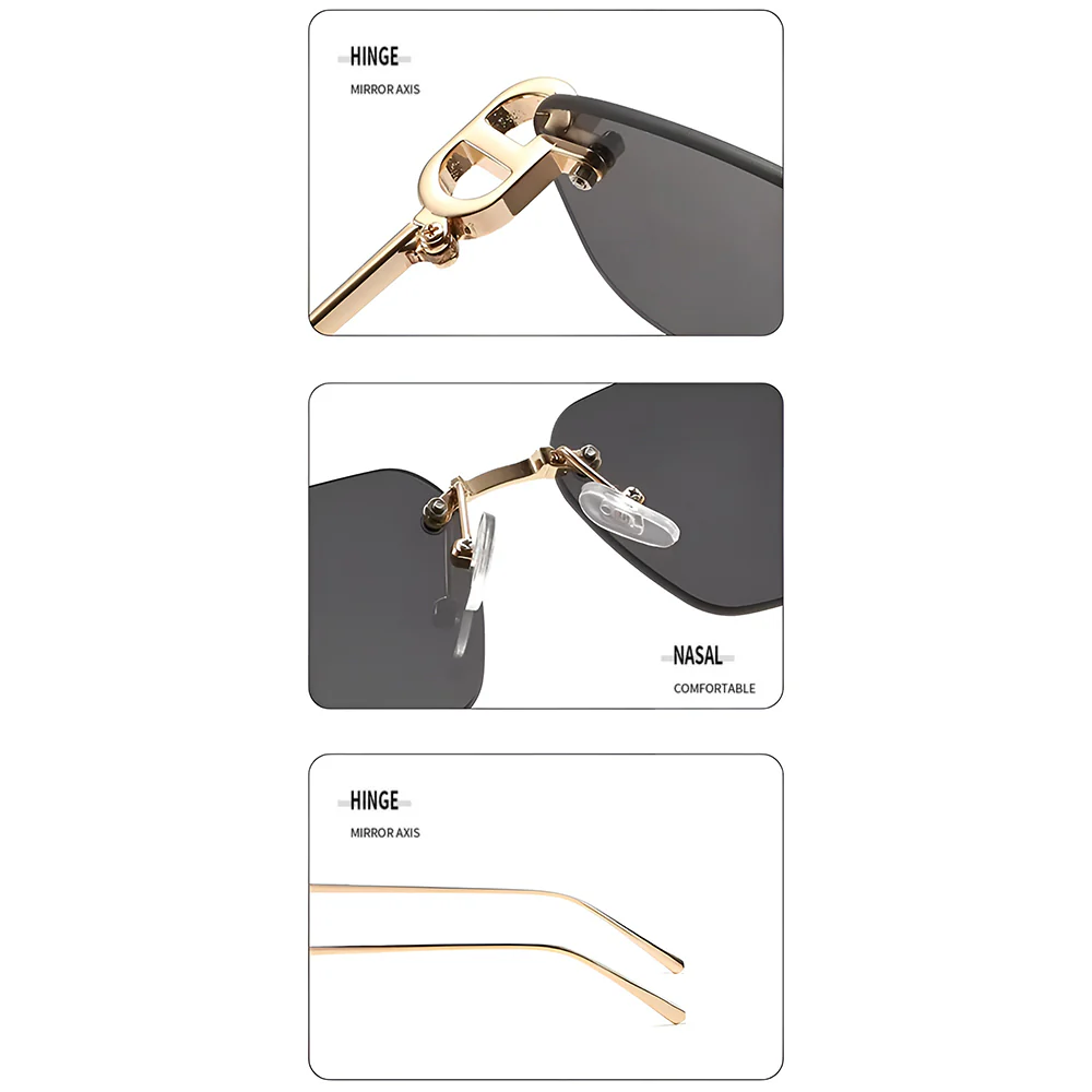 Unisex Techsuit S098 Sunglasses, Gold Blue Green - Image 7