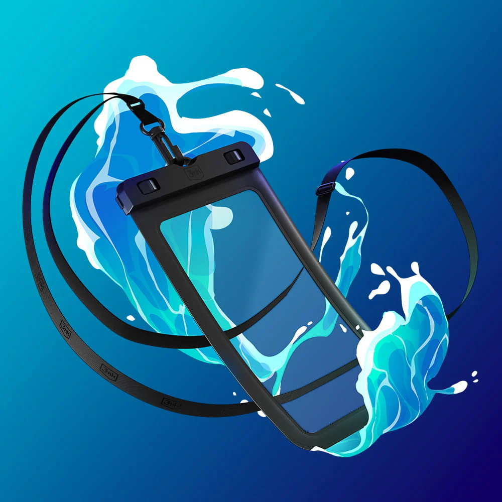 Universal Waterproof Case for Phone max. 7inch, 3MK, Hydro, Black - Image 14
