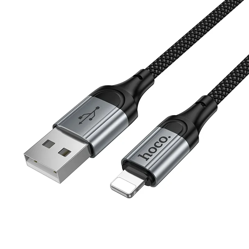 USB-A to Lightning Data and Charging Cable HOCO X121, 27W, 1.5m, Black - Image 5