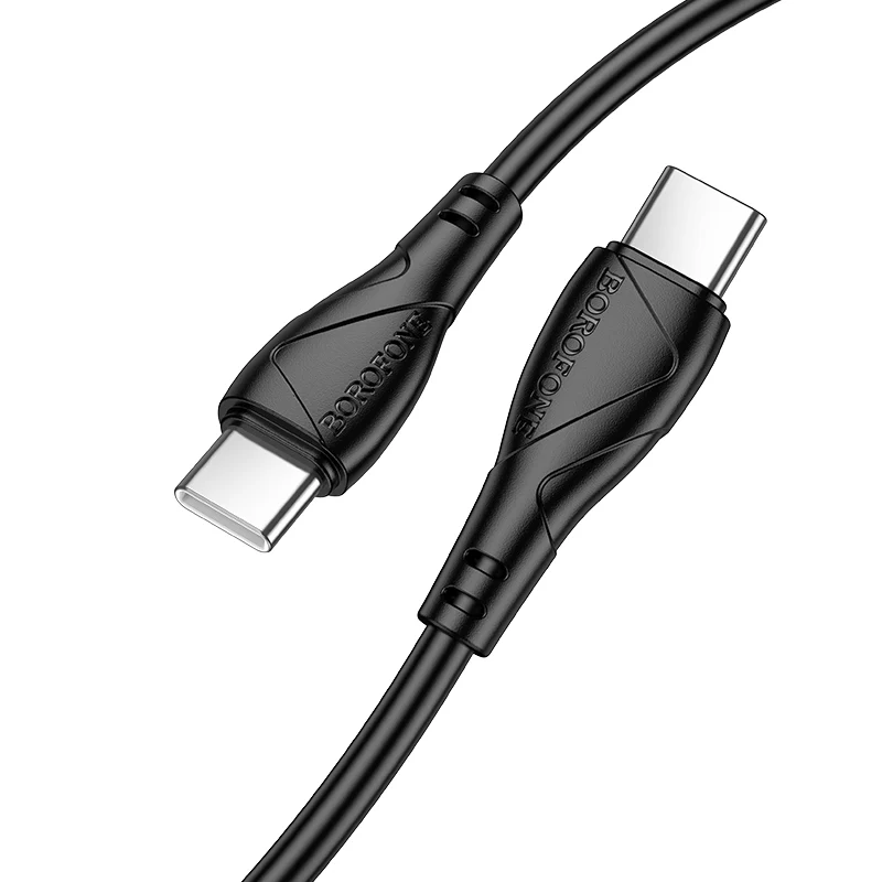 USB-C Data and Charging Cable - USB-C Borofone BX121 Energy, 60W, 1m, Black - Image 2