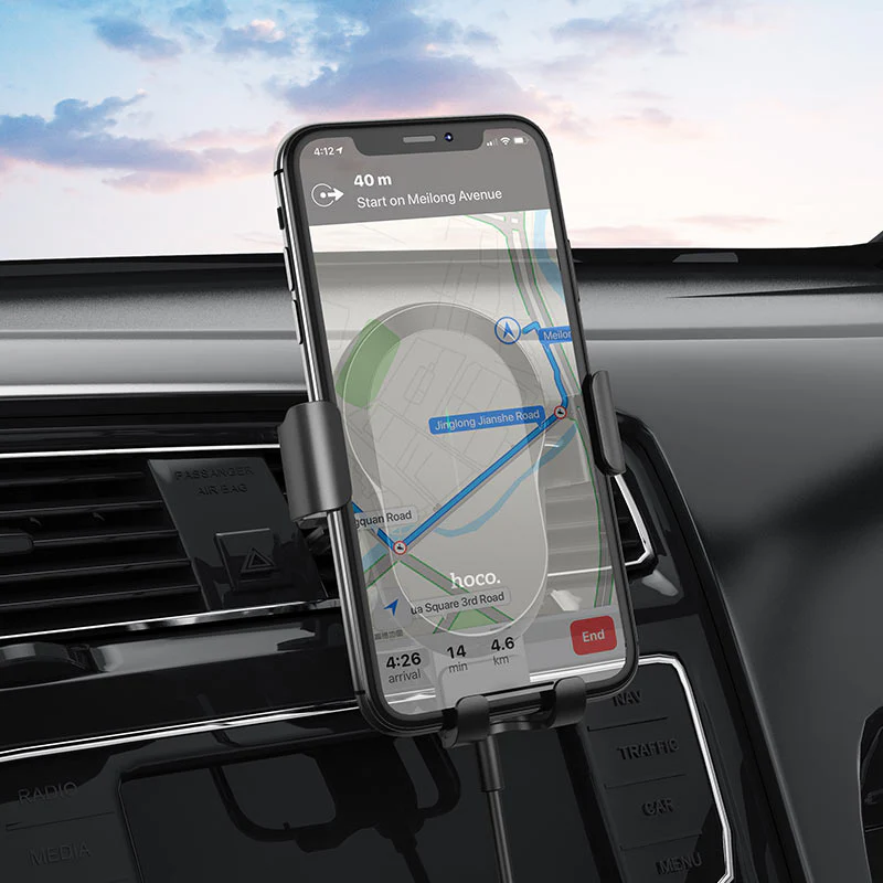 Wireless Car Charger HOCO CA105, 15W, 1.67A, Black - Image 6