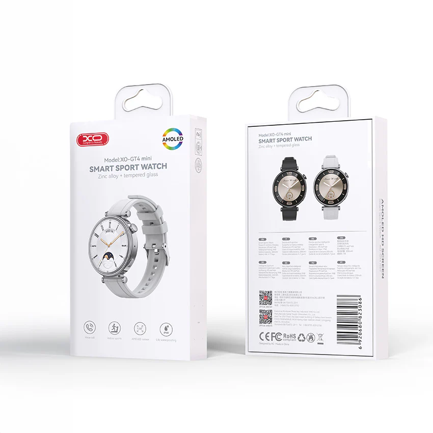 XO Design GT4 Mini Smartwatch, Silver - Image 5