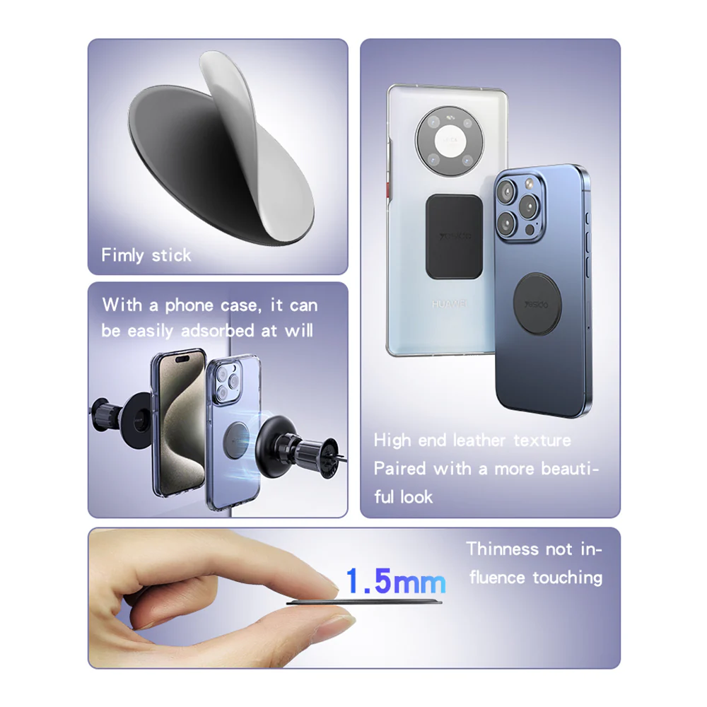 Yesido C207 2in1 Metallic Sticker, Black - Image 5