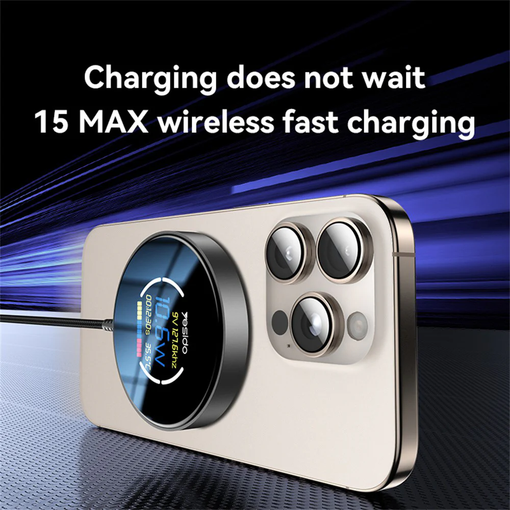 Yesido DS28 Display Wireless Network Charger, 15W, 1.67A, Black - Image 10