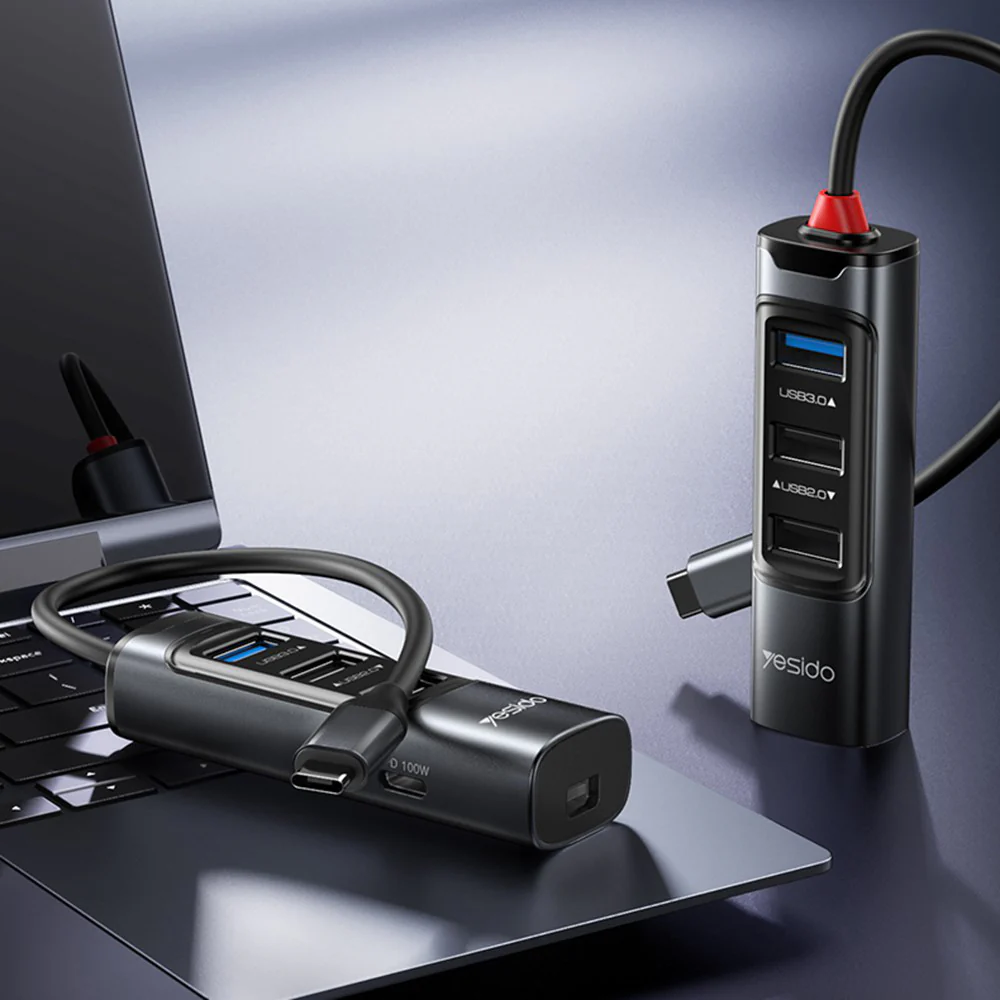 Yesido HB24 USB-C Hub, 5in1, Grey - Image 6